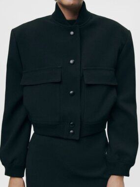 ZARA VIRAL BOMBER - BLACK MEDIUM